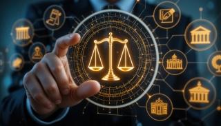 Legal Professional with Justice Icons