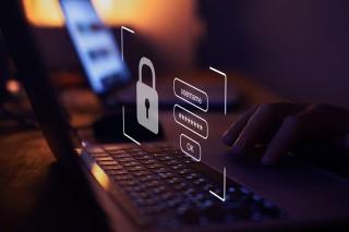Cyber security concept laptop