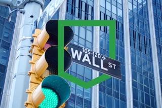 Wall Street intersection with WS shield overlay