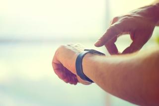 Person wearing a smart watch