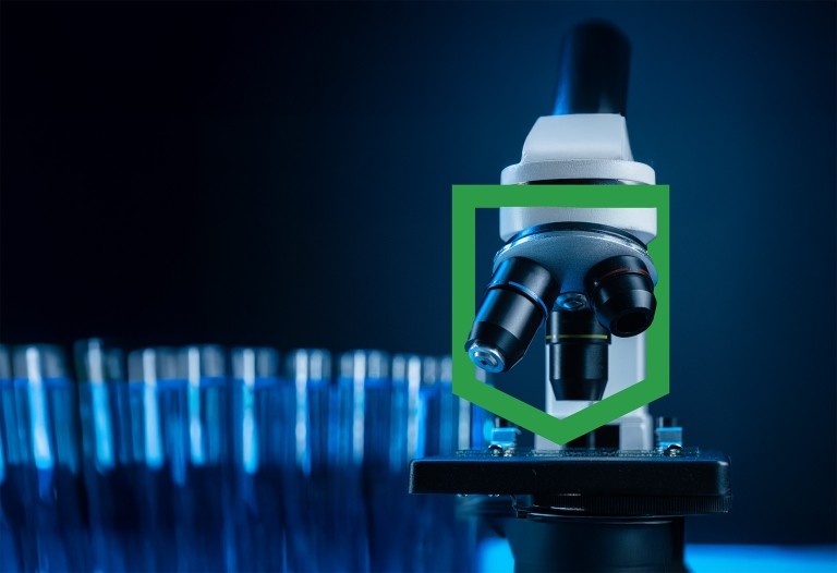 microscope in lab