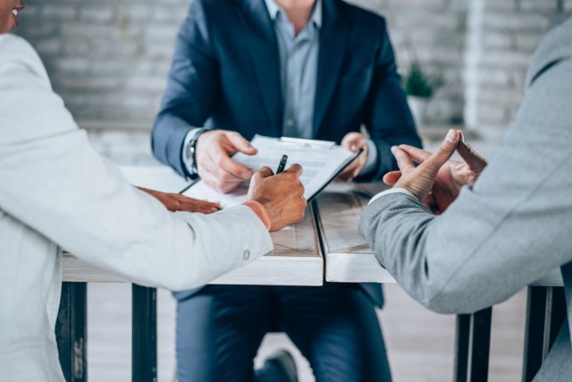 Couple meeting with financial advisor