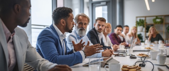 Executive Team Listening to Contrary Views from Colleague