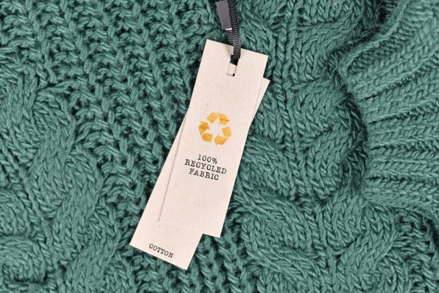 sweater with recycled label