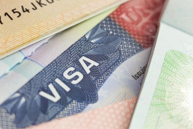 Closeup of visa