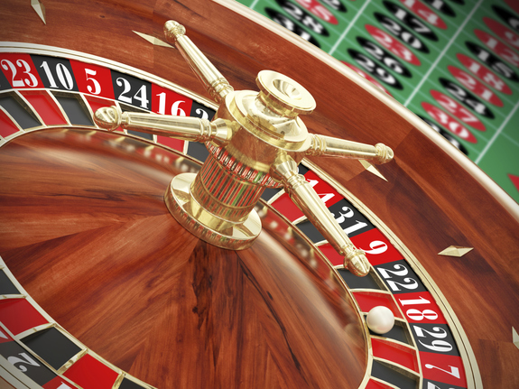 An image of the roulette game at a casino.