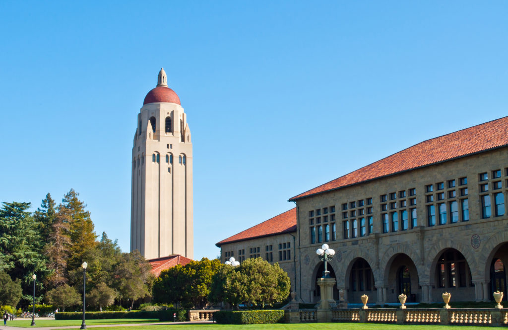 The Hoover tower on the campus on Stanford university