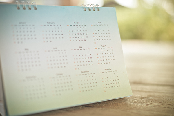 Image of a 12-Month Desk Calendar