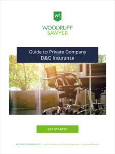 Cover page of 2020 Private Company D&O Insurance Guide