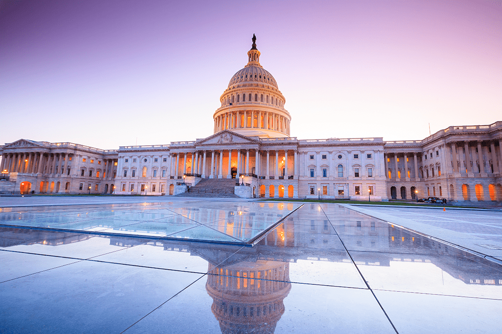 Capitol building during sunset