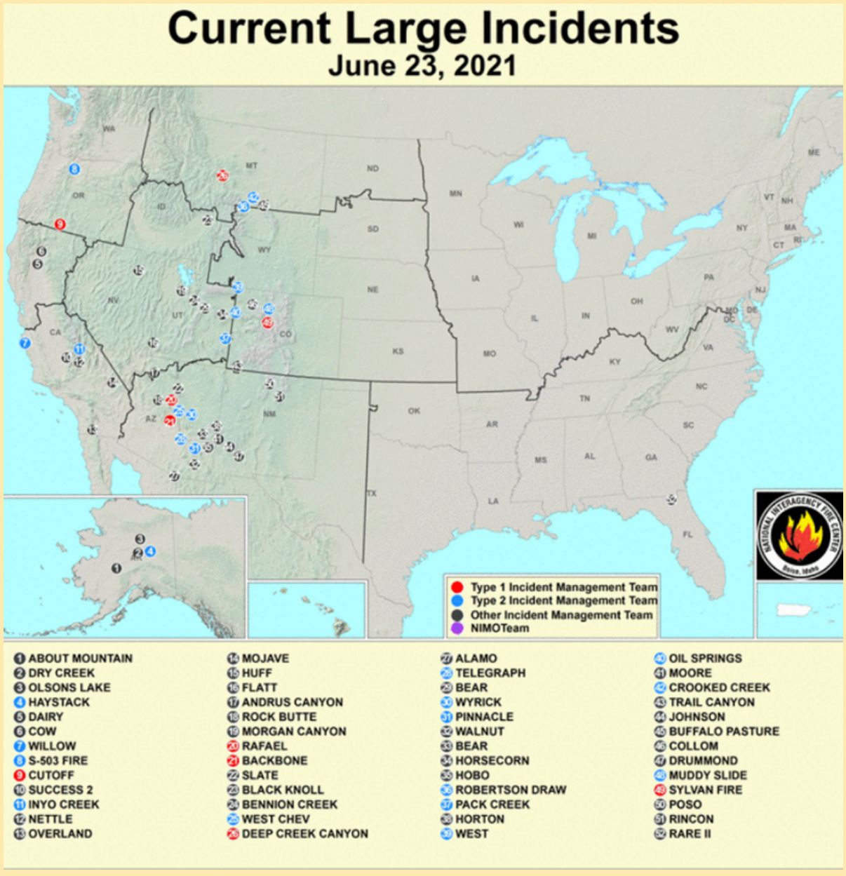 Current Large Fire Incidents