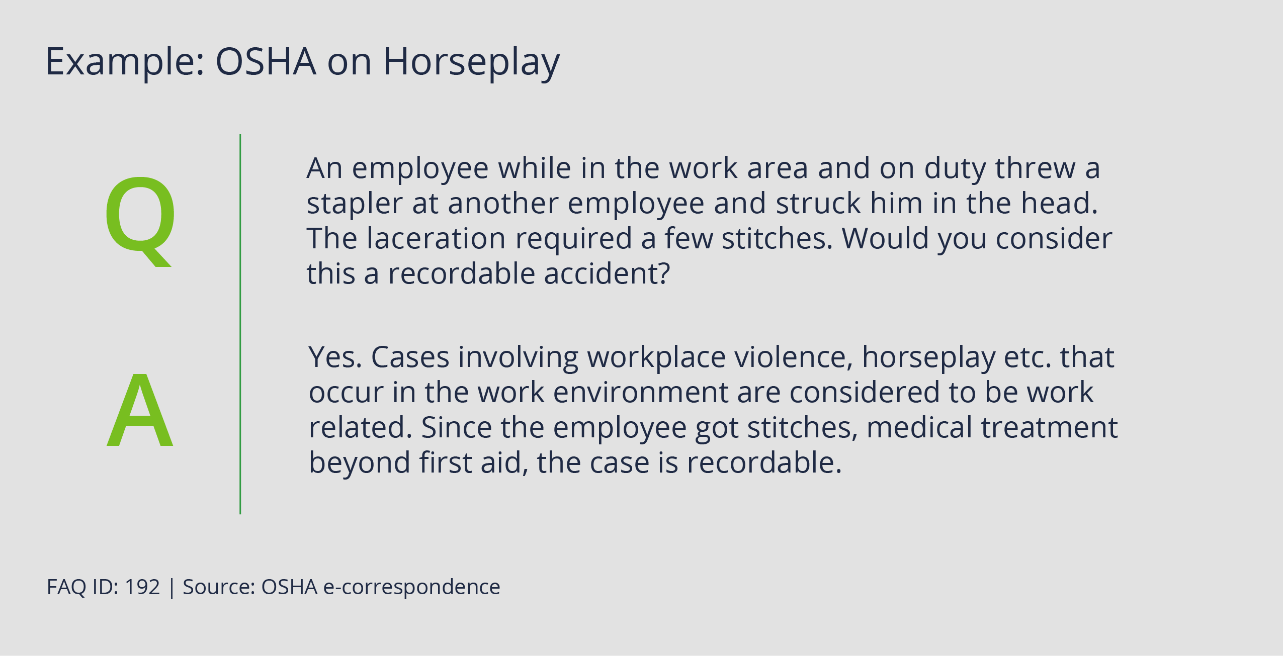 OSHA on Horseplay