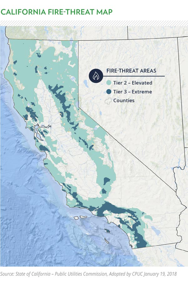 California map of fire threat zones
