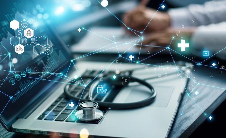 data benefits health insurance laptop doctor stethoscope