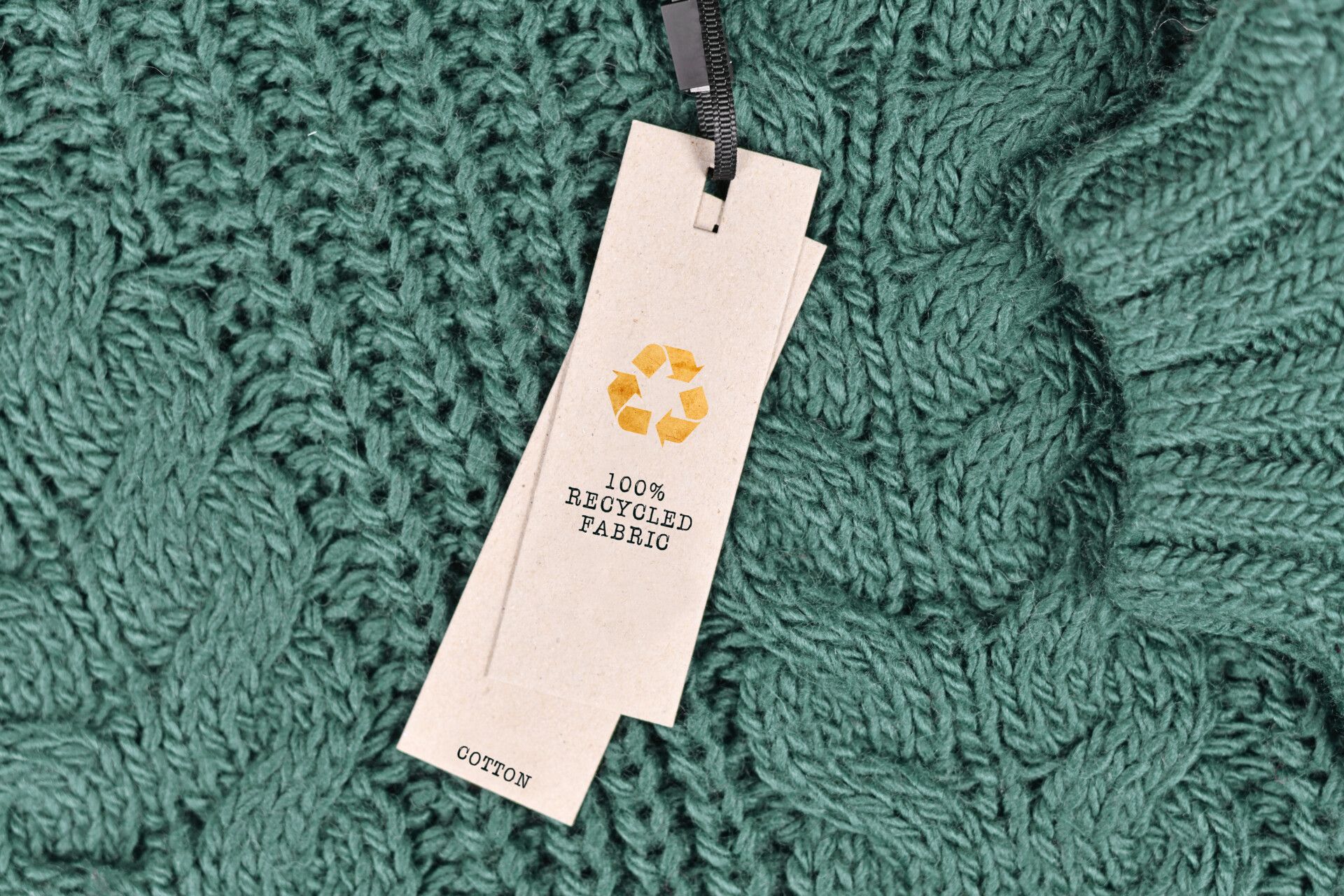 sweater with recycled label