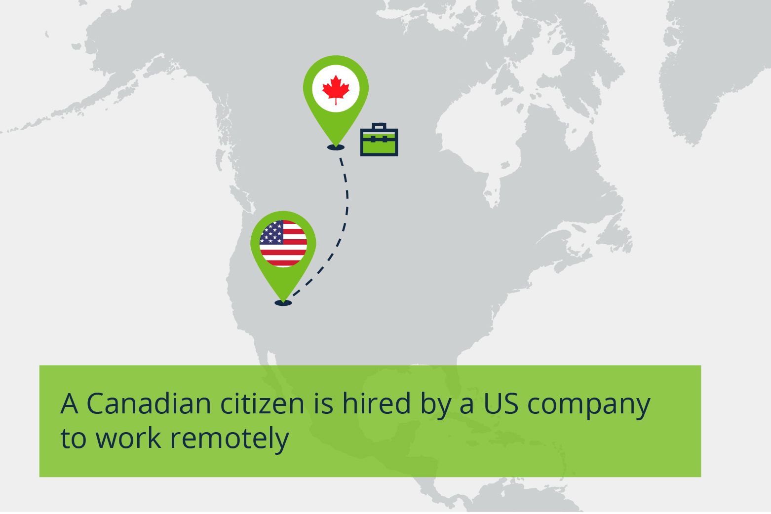 map of canadian is hired by a US company 